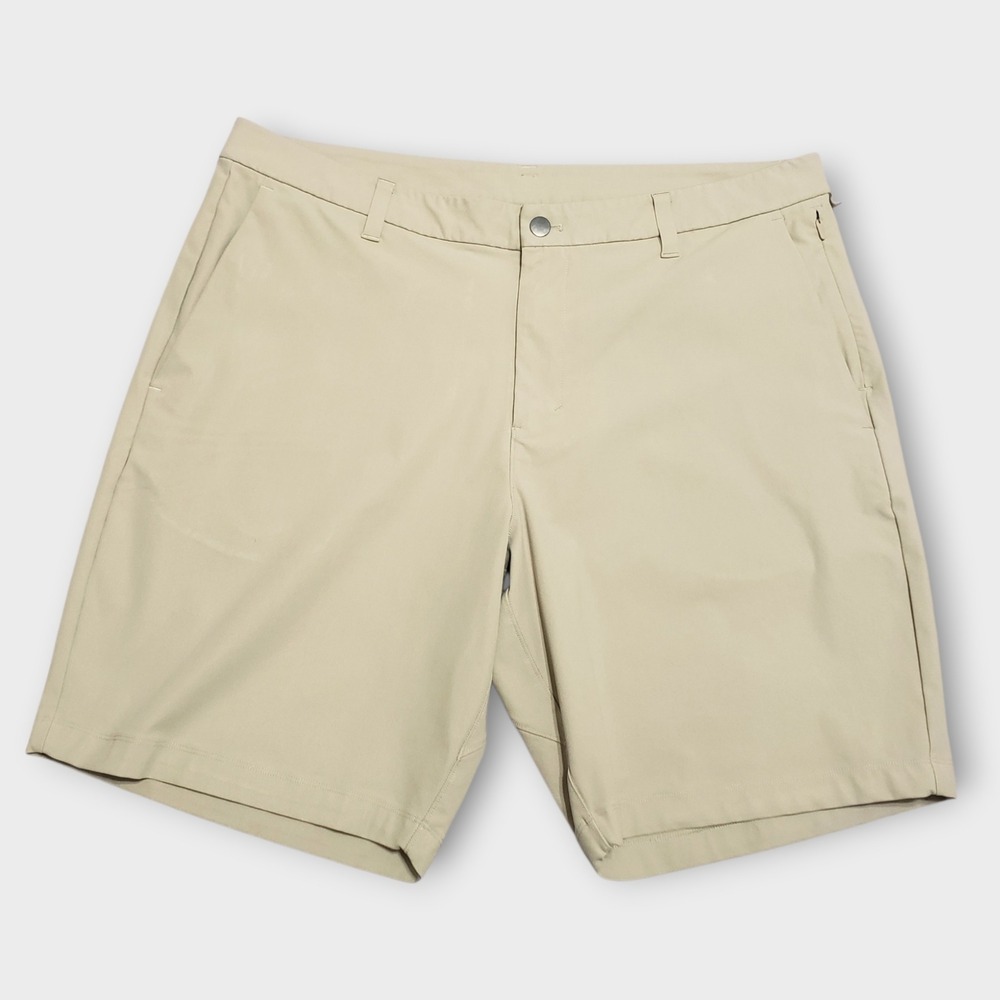 Lululemon Commission Short 9 Warpstreme‎ Classic Fit Khaki Tan Mens Size 38
